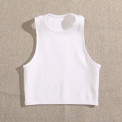 Seamless Ribbed Crop Tank – Breathable Workout Top