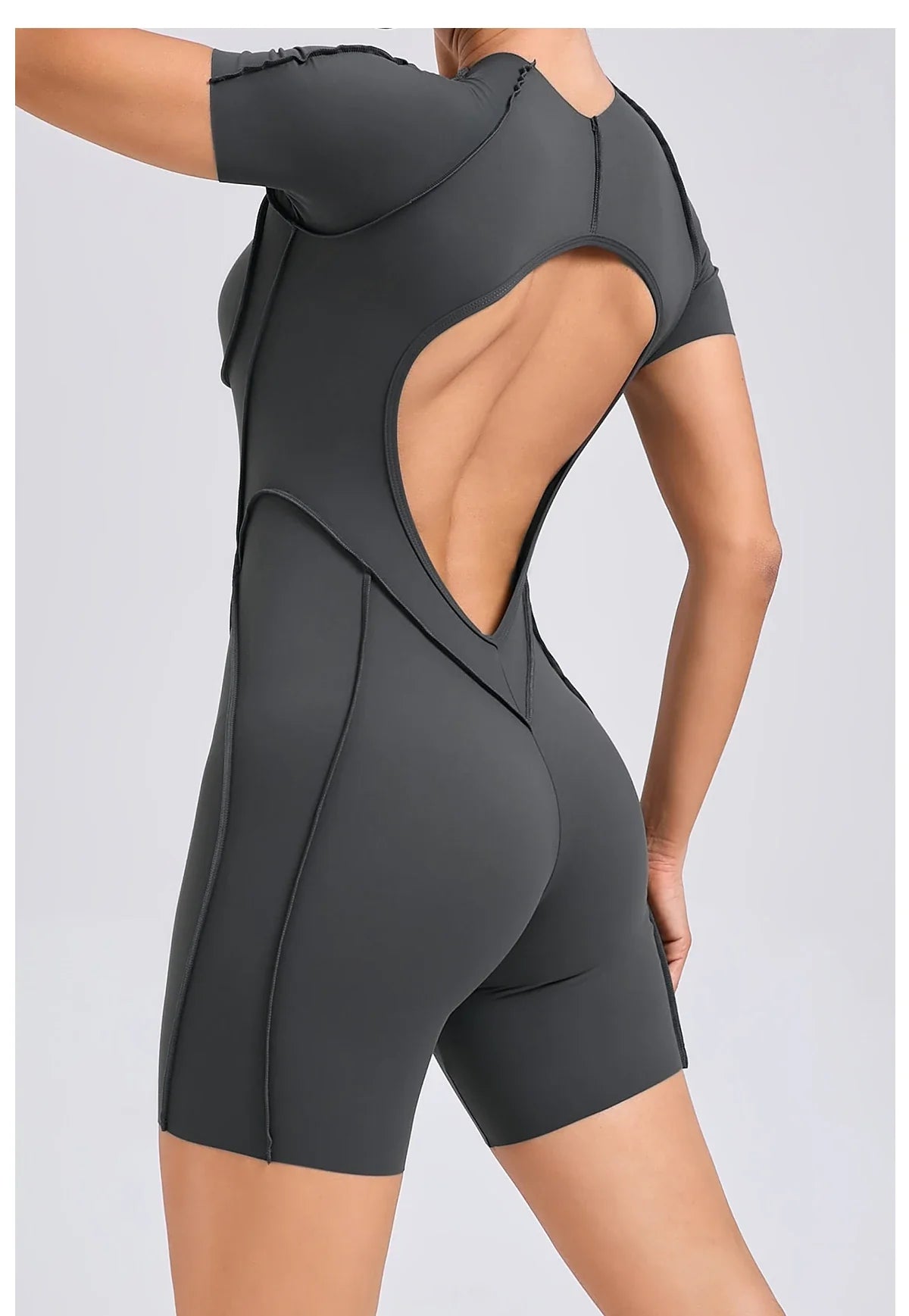 Backless Scrunch Jumpsuit – Women’s Fitness Yoga Romper