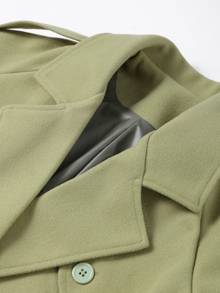 Wool Blend Coat – Elegant Belted Winter Wear