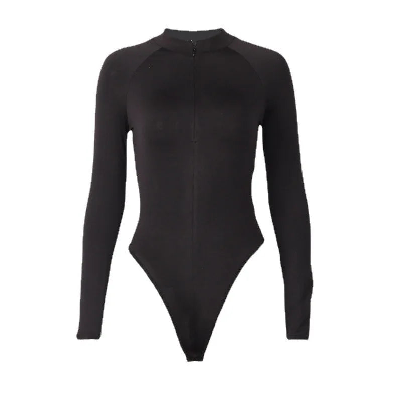 Slim Fit Bodysuit – Long Sleeve Sheath Street Top