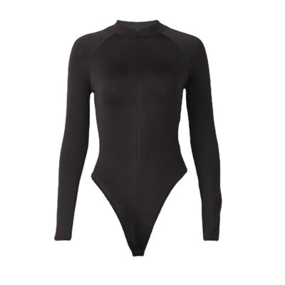 Slim Fit Bodysuit – Long Sleeve Sheath Street Top