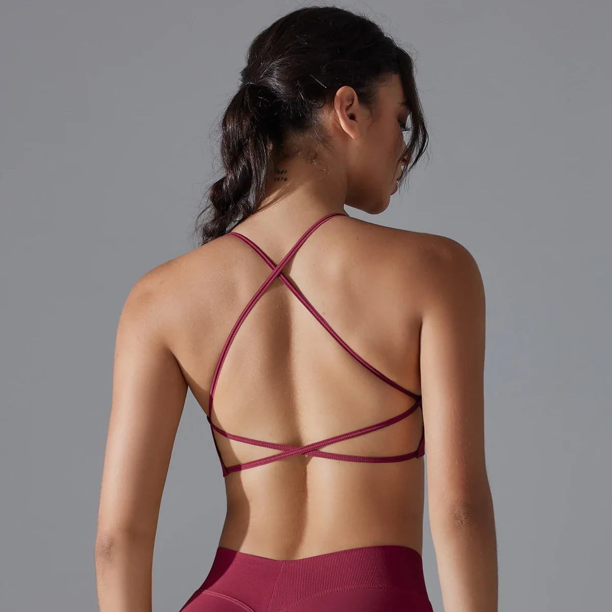 Cross-Back Sports Bra – Padded Yoga Bralette