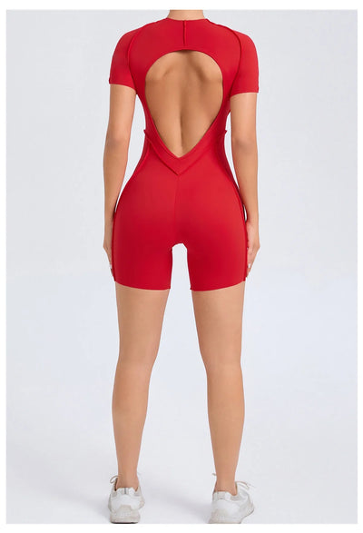 Backless Scrunch Jumpsuit – Women’s Fitness Yoga Romper