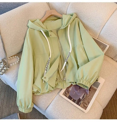 Hooded Zipper Jacket – Women’s Loose Fit