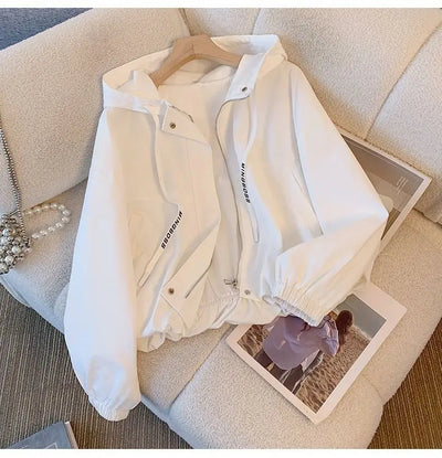 Hooded Zipper Jacket – Women’s Loose Fit