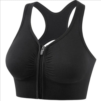 Front Zipper Sports Bra – Fashion Fitness Vest for Women