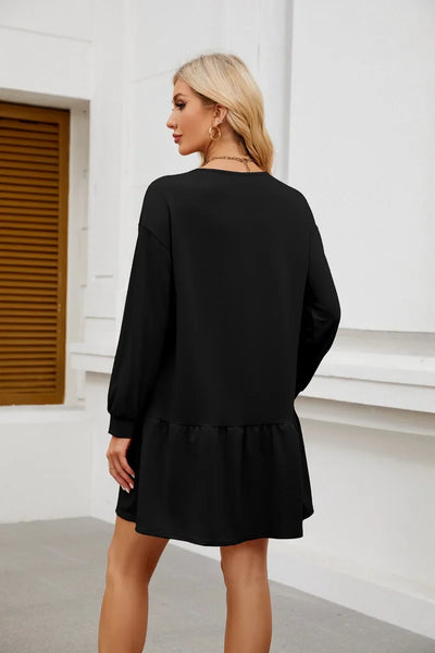 Sweater Bodycon Dress – Solid Round Neck Autumn Look