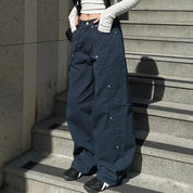 Korean Patchwork Baggy Cargo Jeans