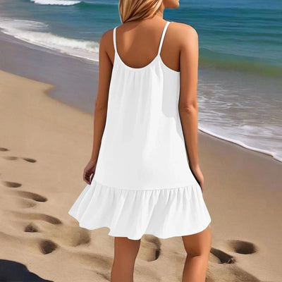 Spaghetti Strap Ruffle Dress – Sleeveless Beach Look