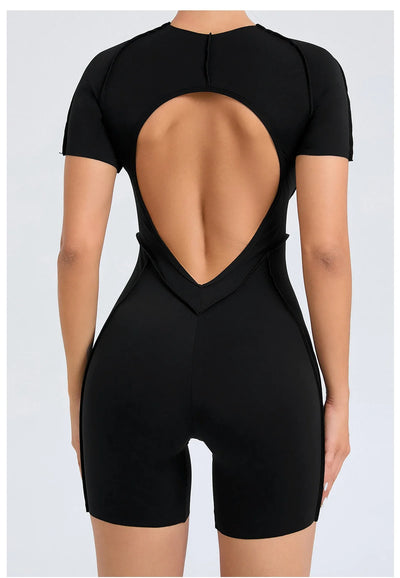 Backless Scrunch Jumpsuit – Women’s Fitness Yoga Romper
