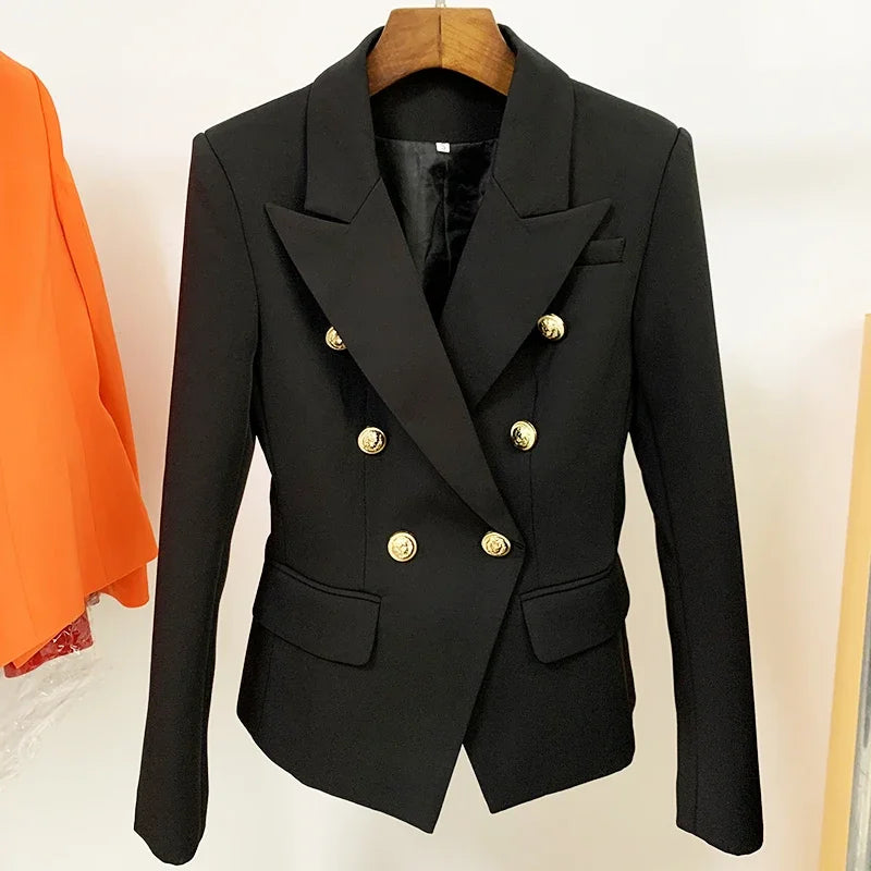 Pink Slim Blazer – Women’s Double Breasted