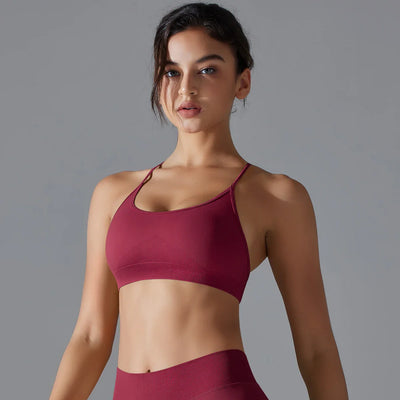 Cross-Back Sports Bra – Padded Yoga Bralette