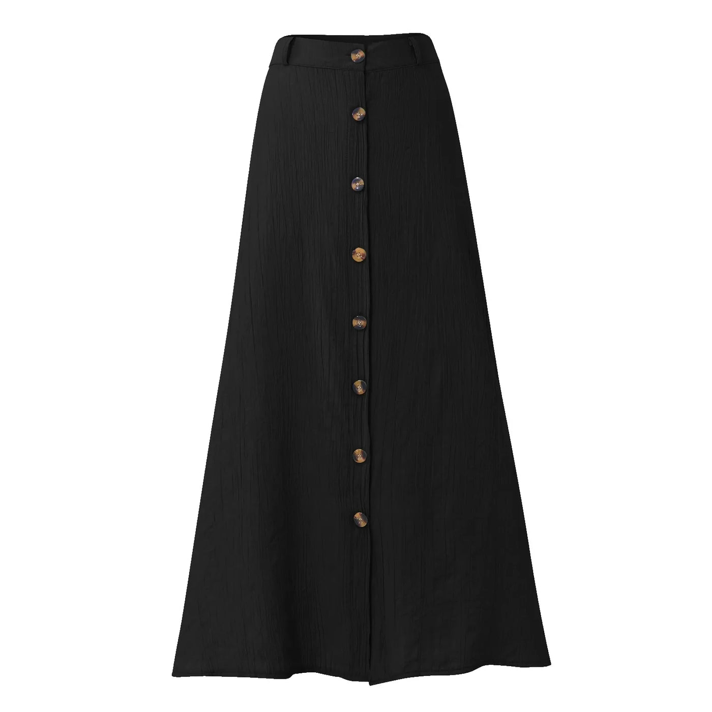 Boho High Waist Button Midi Skirt – Daily & Beach Wear