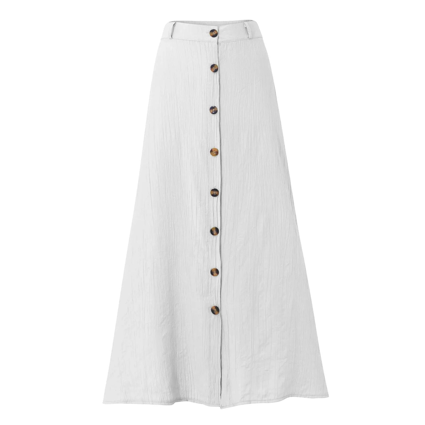Boho High Waist Button Midi Skirt – Daily & Beach Wear