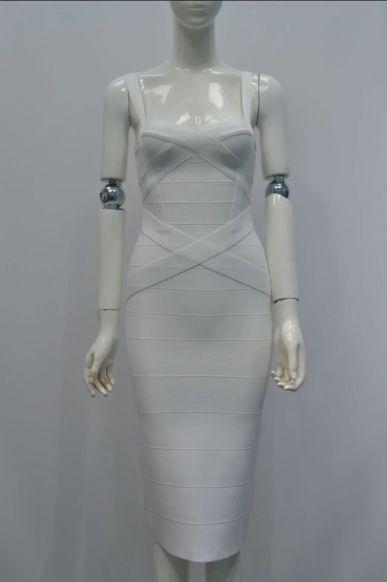 2024 Bandage Bodycon Midi Dress – Royal Spaghetti Strap Party Style