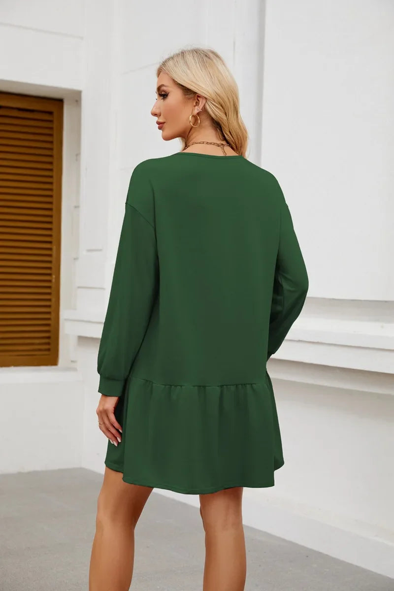 Sweater Bodycon Dress – Solid Round Neck Autumn Look