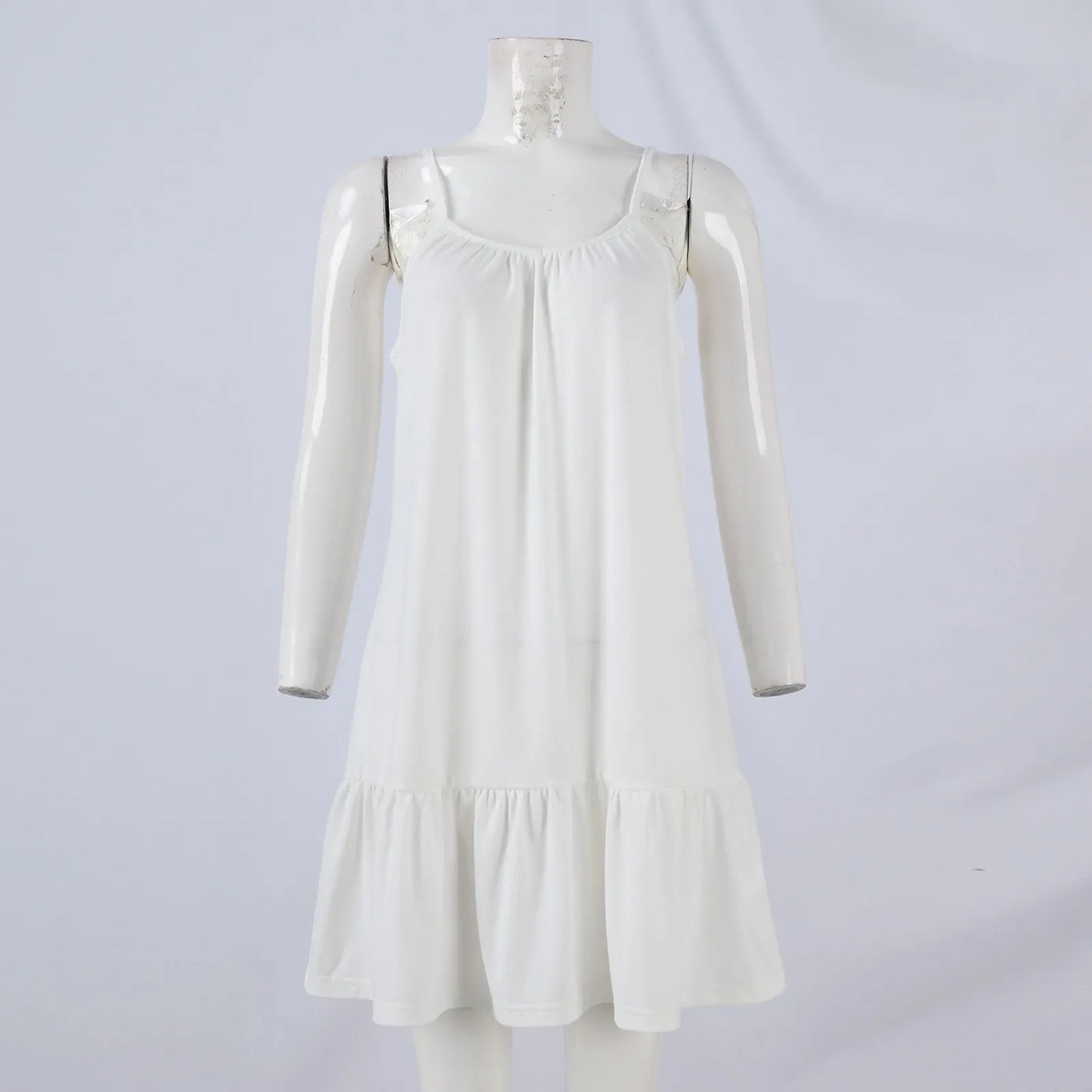 Spaghetti Strap Ruffle Dress – Sleeveless Beach Look