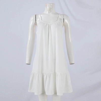 Spaghetti Strap Ruffle Dress – Sleeveless Beach Look
