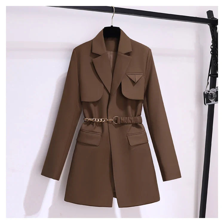Korean Style Blazer – Women’s Lace-Up Jacket