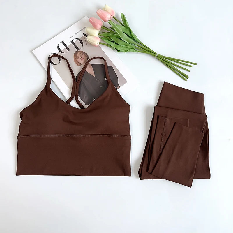 Yoga Leggings & Sports Bra Set