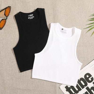 Seamless Ribbed Crop Tank – Breathable Workout Top