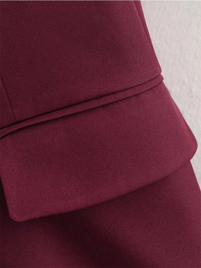 Burgundy Long Blazer – Women’s Formal Jacket