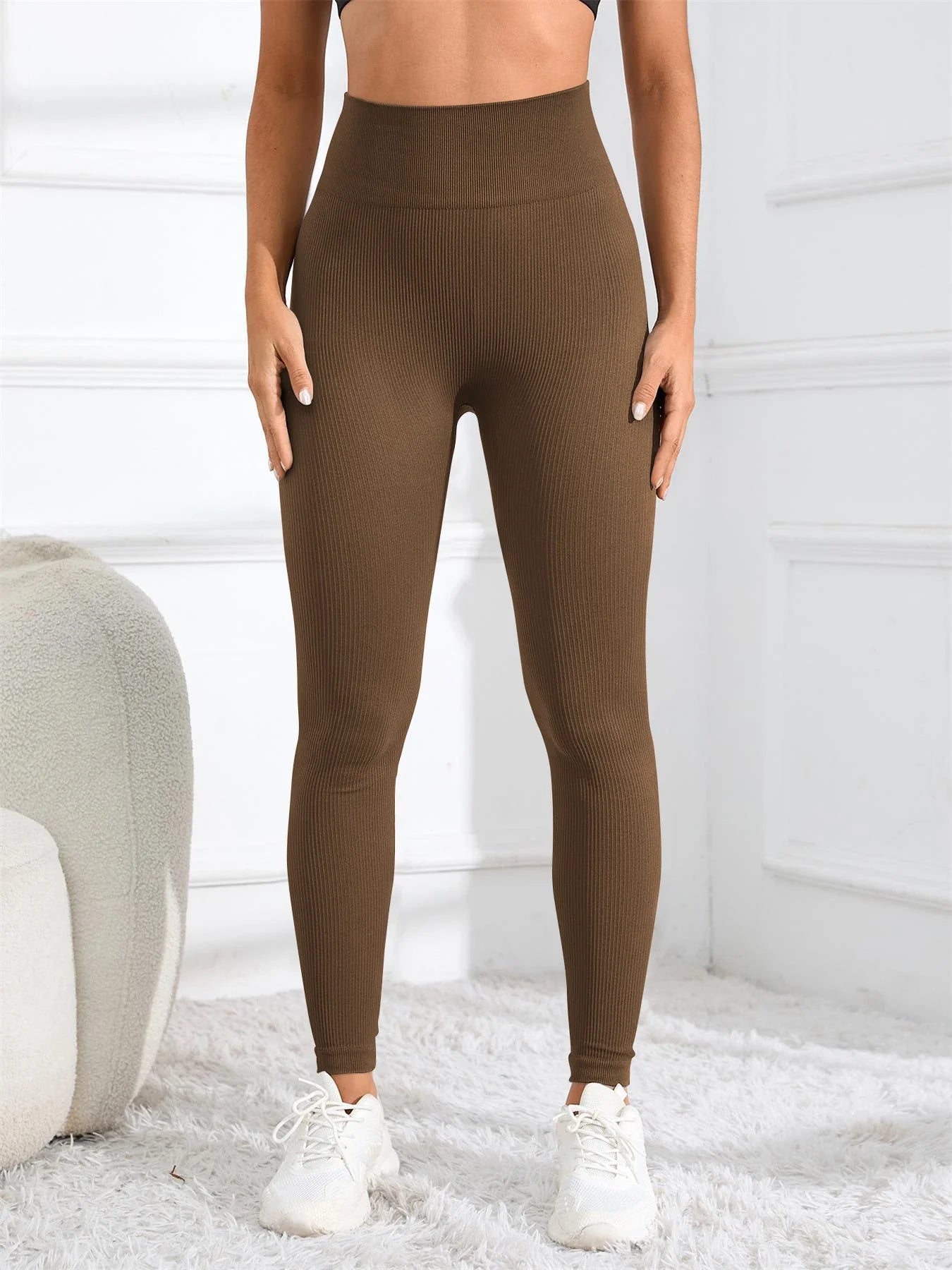 High Waist Ribbed Leggings – Seamless Fall/Winter Fit