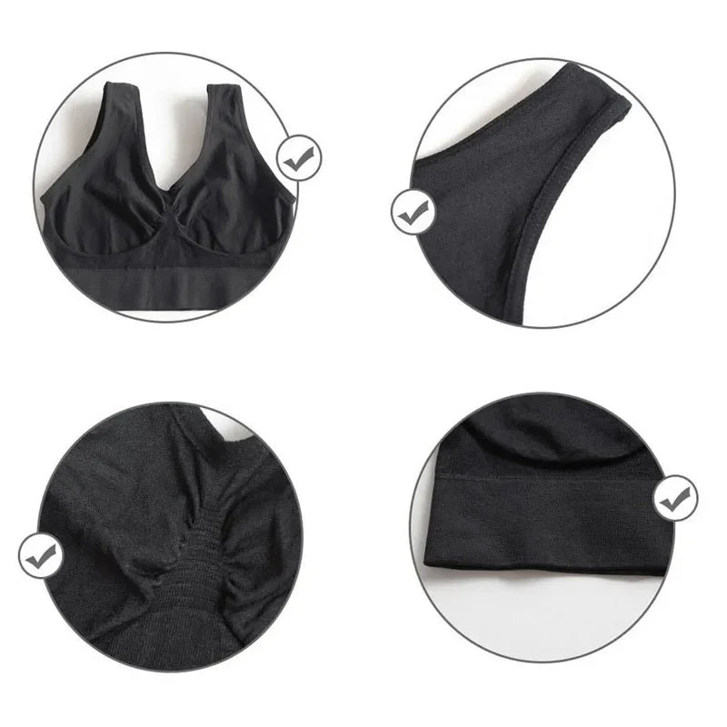 Wireless Sleep Bra – No-Pad Yoga Bralette (Plus Size)