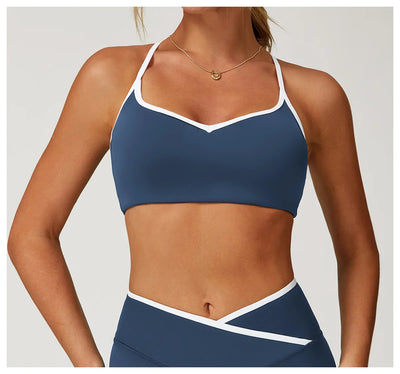 Shockproof Sports Bra – Push-Up Crop Top for Yoga & Workouts