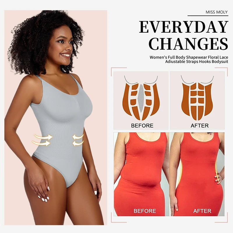 Seamless Shapwear Thong Bodysuit