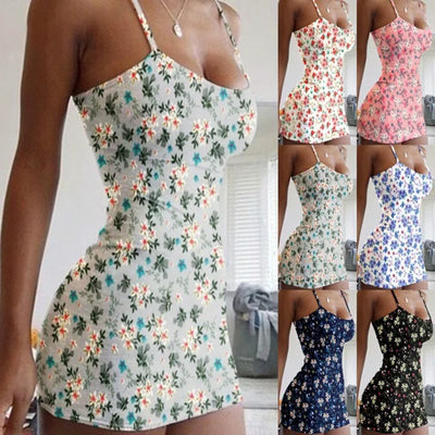 Backless Floral Slip Dress – Strapless Mini Bodycon Party Style