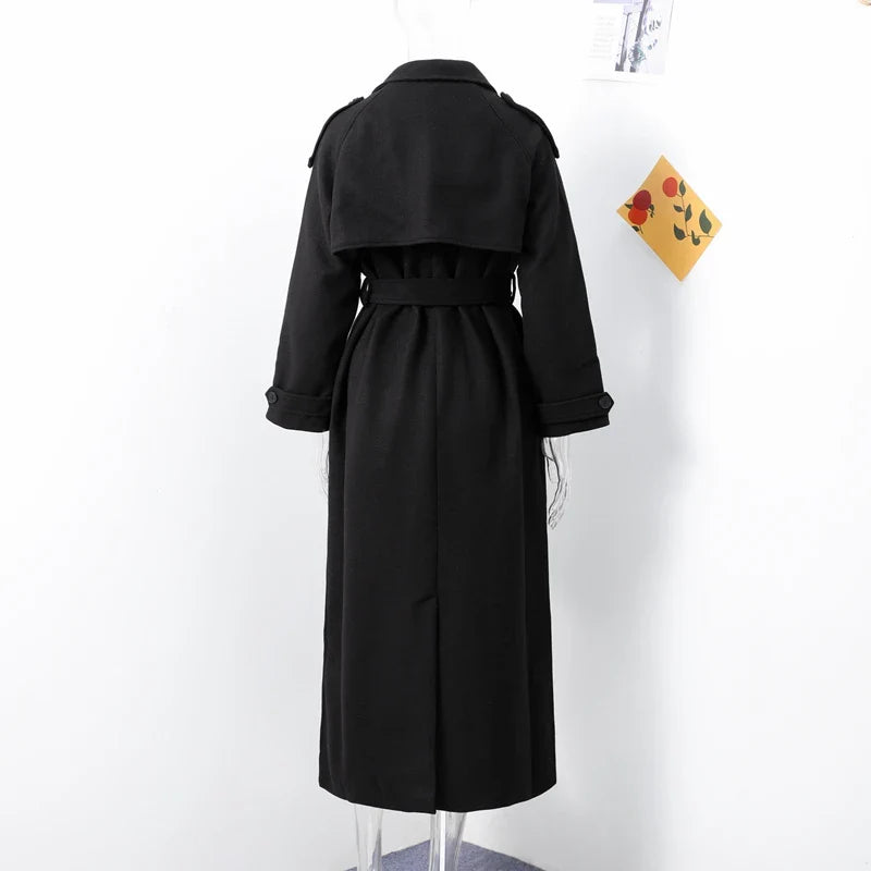 Wool Blend Coat – Elegant Belted Winter Wear