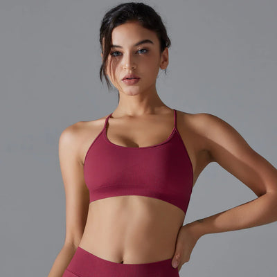 Cross-Back Sports Bra – Padded Yoga Bralette