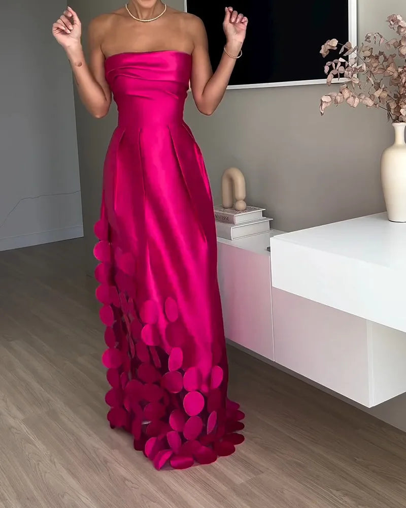 Satin Tube Bodycon Dress – High Waist Splice Evening Style