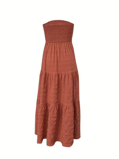 Elegant Shirred Summer Dress