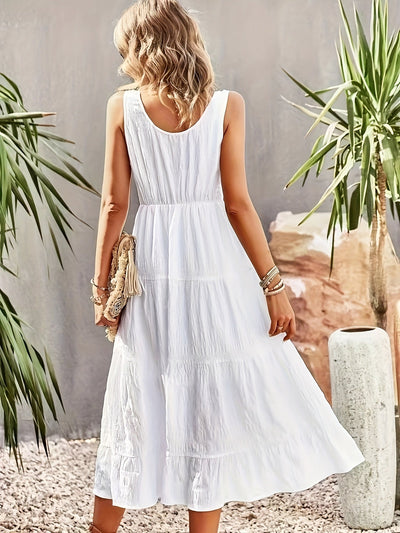 Light U-Neck Suspender Dress