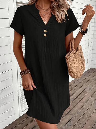 Elegant Faux V-Neck Dress