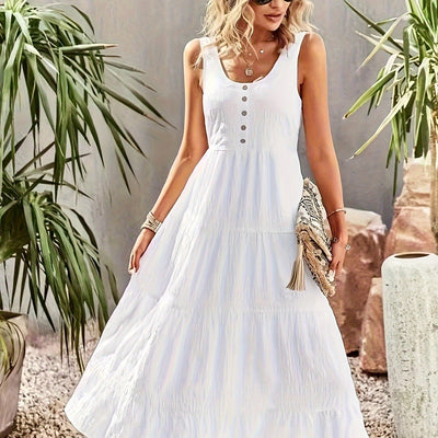 Light U-Neck Suspender Dress