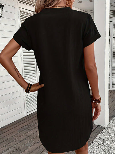 Elegant Faux V-Neck Dress