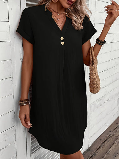 Elegant Faux V-Neck Dress