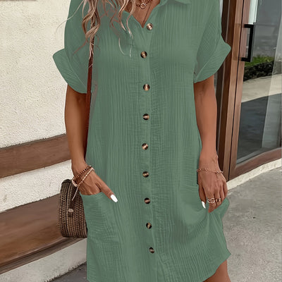 Casual Button-Up Shirt Dress