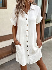 Casual Button-Up Shirt Dress