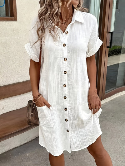 Casual Button-Up Shirt Dress